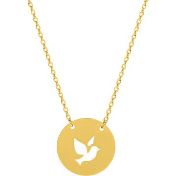 Collier Motif Hirondelle Or Jaune