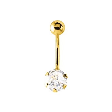 Piercing De Nombril Oxyde De Zirconium Or Jaune