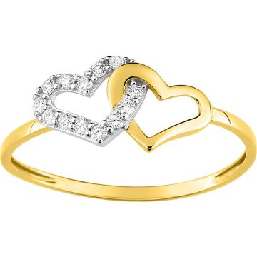 Bague Oxyde De Zirconium Or Jaune+Rh