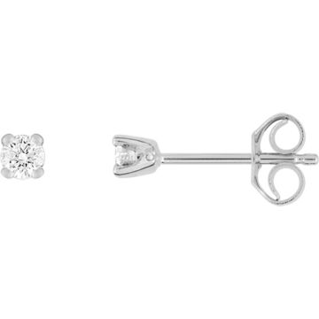 Boucles D'oreilles  Clou Diamant 0.06 Or Blanc