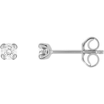 Boucles D'oreilles  Clou Diamant 0.096 Or Blanc