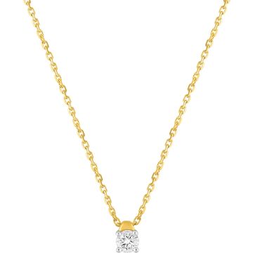 Collier Diamant 0.15 Bicolore Or750