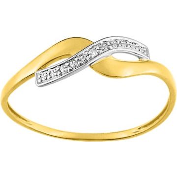 Bague 1 Diamant 0.004 Bicolore Or750
