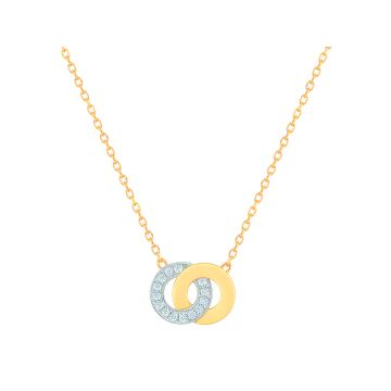 Collier 42cm Oxyde De Zirconium Or Jaune+Rh