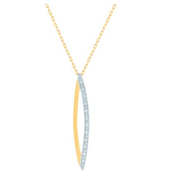 Collier 42cm Oxyde De Zirconium Or Jaune+Rh