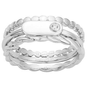 La Garçonne Diamants - Bague Argent 925, 1 Diamant 0,015 Cts