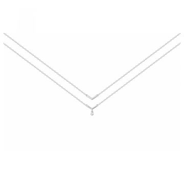 La Garçonne Diamants - Collier Argent 925, 1 Diamant 0.015Cts