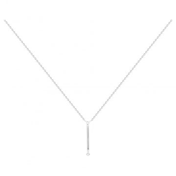 La Garçonne Diamants - Collier Argent 925, 1 Diamant 0.015Cts