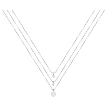 La Garçonne Diamants - Collier Argent 925, 1 Diamant 0.015Cts 48+43+38+3Cm