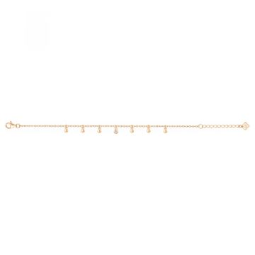 La Garçonne Diamants - Bracelet Plaqué Or Jaune 3M18K, 1 Diamant 0,015Cts 16+3Cm