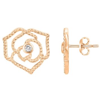 La Garçonne Diamants - Boucles D'Oreilles Plaqué Or Jaune 3M18K, 2 Diamants 0,03Cts