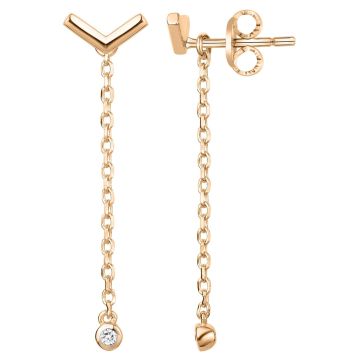 La Garçonne Diamants - Boucles D'Oreilles Plaqué Or Jaune 3M18K, 2 Diamants 0,03Cts