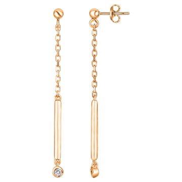 La Garçonne Diamants - Boucles D'Oreilles Plaqué Or Jaune 3M18K, 2 Diamants 0,03Cts