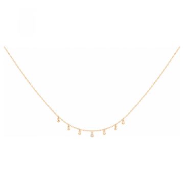 La Garçonne Diamants - Collier Plaqué Or Jaune 3M18K,1 Diamant 0.015Cts