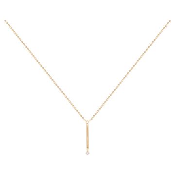 La Garçonne Diamants - Collier Plaqué Or Jaune 3M18K,1 Diamant 0.015Cts