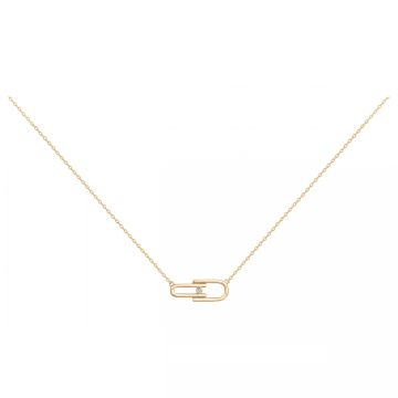La Garçonne Diamants - Collier Plaqué Or Jaune 3M18K,1 Diamant 0.015Cts 42+3Cm
