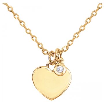 La Garçonne Diamants - Collier Plaqué Or Jaune 3M18K,1 Diamant 0.015Cts 38+5Cm