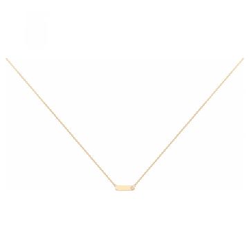 La Garçonne Diamants - Collier Plaqué Or Jaune 3M18K,1 Diamant 0.015Cts 38+5Cm