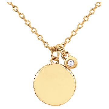 La Garçonne Diamants - Collier Plaqué Or Jaune 3M18K,1 Diamant 0.015Cts 38+5Cm