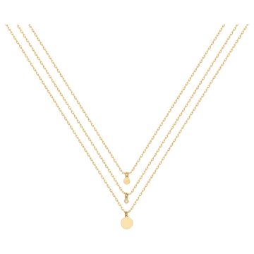 La Garçonne Diamants - Collier Plaqué Or Jaune 3M18K,1 Diamant 0.015Cts 48+43+38+3Cm