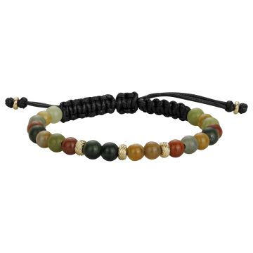 Phebus Homme - Bracelet Acier Et Ipg Avec Perles Synthetiques-Regl.18-26Cm
