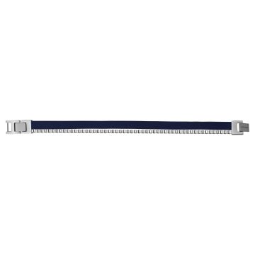 Phebus Homme - Bracelet Acier Cuir Bleu-20+1,5Cm