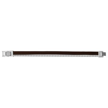 Phebus Homme - Bracelet Acier Cuir Marron-20+1,5Cm
