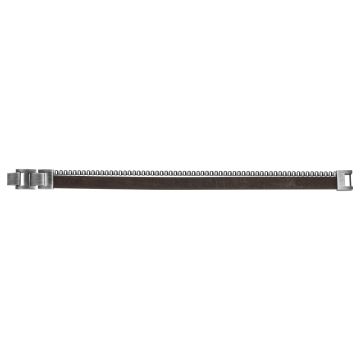 Phebus Homme - Bracelet Acier Ip Vintage Et Cuir Marron Fonce-19+1.5Cm