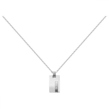 Phebus Homme - Collier Acier Et Dts 0,005Cts-50+5Cm