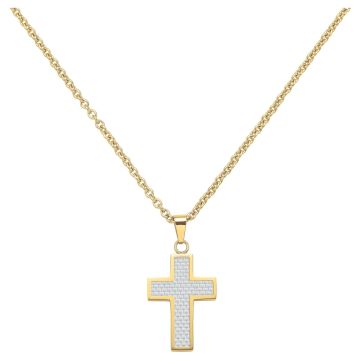 Phebus Homme - Collier Acier Et Ip Jaune-50+5Cm