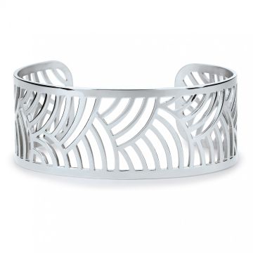 Phebus Acier - Bracelet Jonc Ac Motif Japonais-Diamants M.65