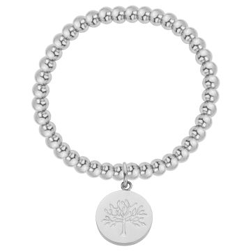 Phebus Acier - Bracelet Acier Elastique Et Boule-16,5Cm