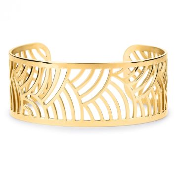 Phebus Acier - Jonc Acier Ip Gold Motif Japonais-Diamants M 65