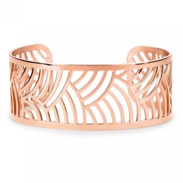 Phebus Acier - Jonc Acier Ip Rose Motif Japonais-Diamants M 65