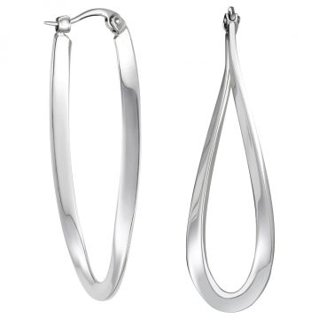 Phebus Acier - Boucles D'Oreilles Creoles Acier Twistees