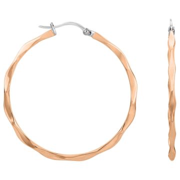 Phebus Acier - Creole Acier Femme Diamants M.40Mm Ip Rose