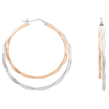 Phebus Acier - Creole Acier Femme Diamants M.25-35 Bicolor Rose