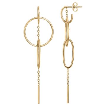 Phebus Acier - Boucles D'Oreilles Acier Ipg Pendentif Multi Cercles-