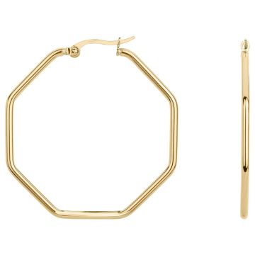 Phebus Acier - Boucles D'Oreilles Creoles Acier Ipg-Diamants M.40Mm
