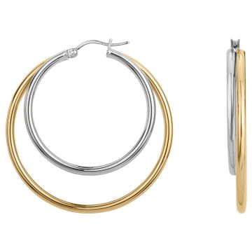 Phebus Acier - Boucles D'Oreilles Creoles Acier Et Ipg