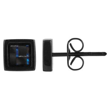 Phebus Homme - Boucles D'Oreilles Puces Ipn Carb Bleu