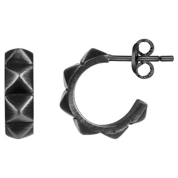 Phebus Legend - Legend Creoles Acier Pvd Noir Vintage