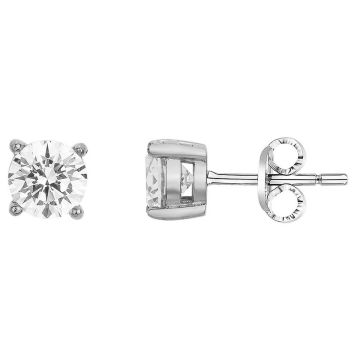 Phebus Homme - Boucles D'Oreilles Puces Acier Et 2 Oxydes De Zirconium-6Mm