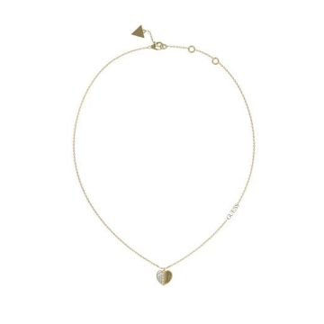 Collier acier doré cœur et zircons cubiques