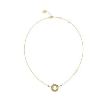 Collier acier doré cercle et zircons cubiques