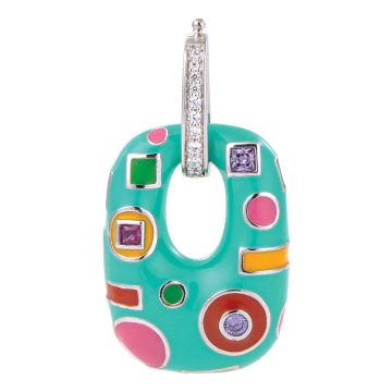 Pendentif Argent 925 + Laque + Oxydes De Zirconium