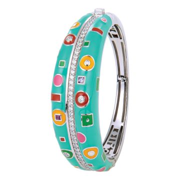 Jonc Argent 925 + Laque + Oxydes De Zirconium