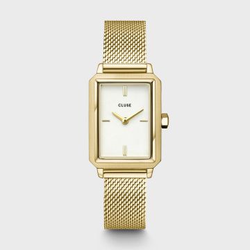 Montre Cluse Fluette Maille blanche, coloris or