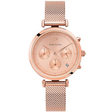 Montre Femme LUTECIA Cadran Doré rose Bracelet Acier milanais Doré-rose