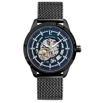 Montre Homme AUTOMATIC Cadran Bleu Bracelet Acier milanais Noir